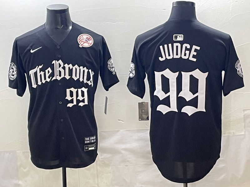 Men 2025 New York Yankees #99 Judge Black Five generations Joint Name Nike MLB Jersey style 35